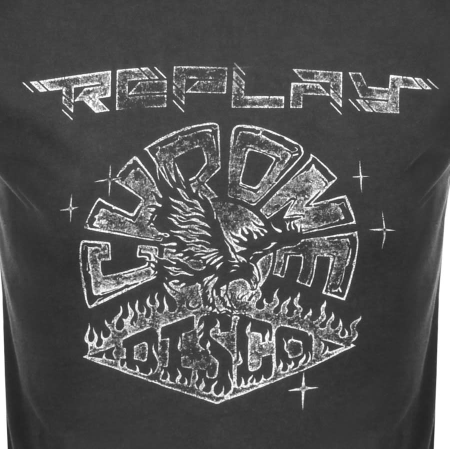 Alternative Image for ProductReplay Logo Crew Neck T Shirt Black3